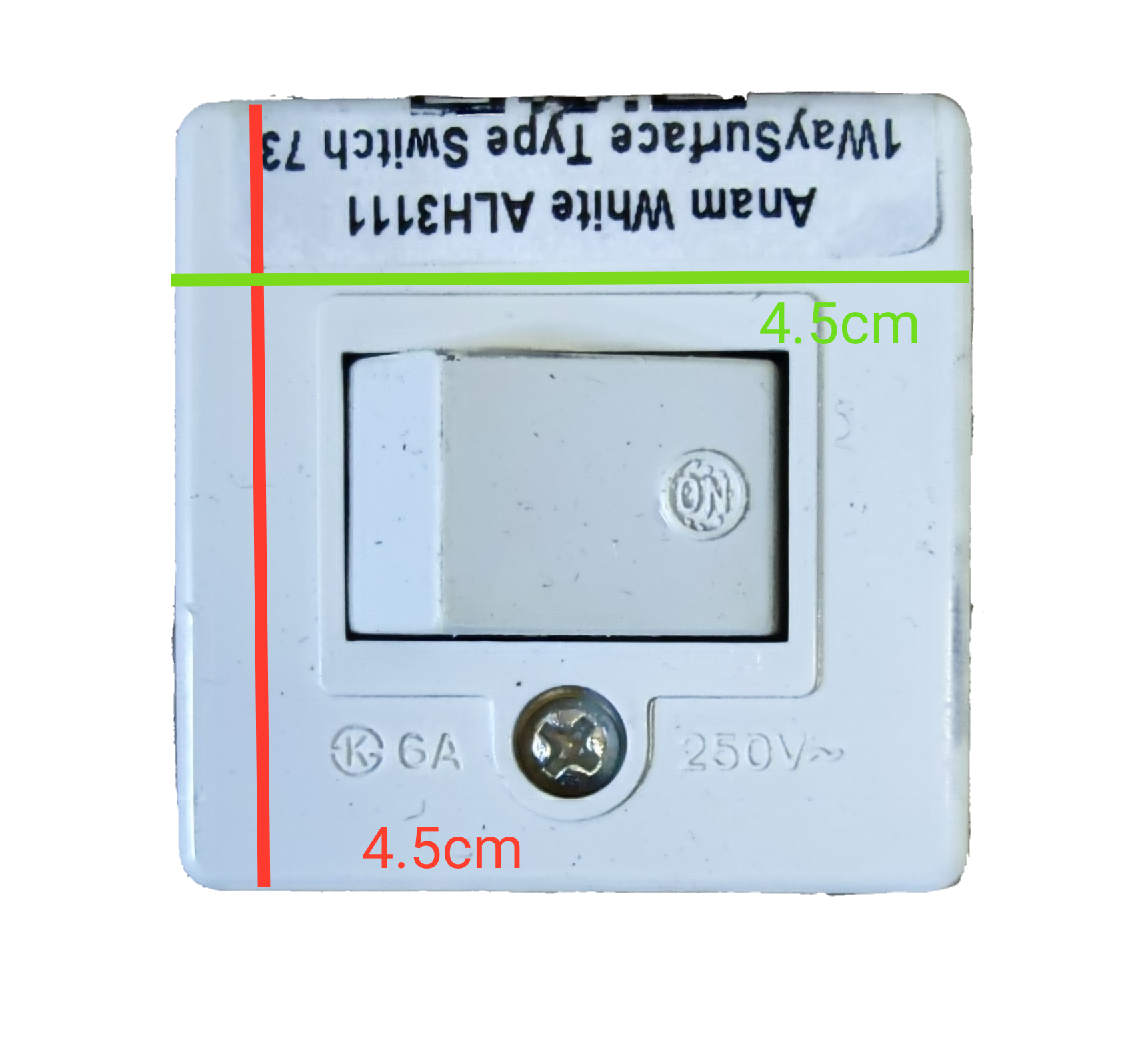 Anam 1 Gang Switch 6A 250V Surface type in white for easy installation and reliable performance