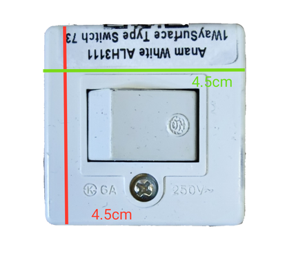 Anam 1 Gang Switch 6A 250V Surface type in white for easy installation and reliable performance
