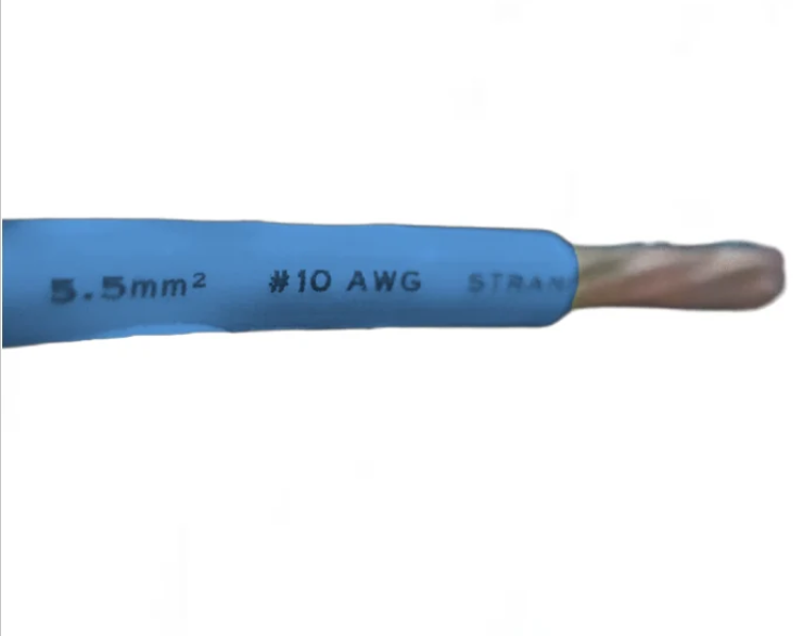 Duraflex 10 AWG blue electrical wire Stranded with clear labeling for easy identification