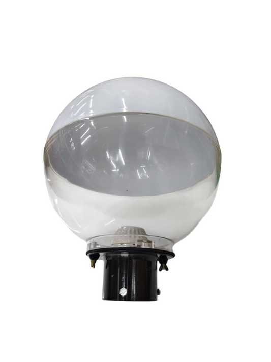 Amco 10 inch acrylic post light globe with clear spherical design for outdoor lighting installation