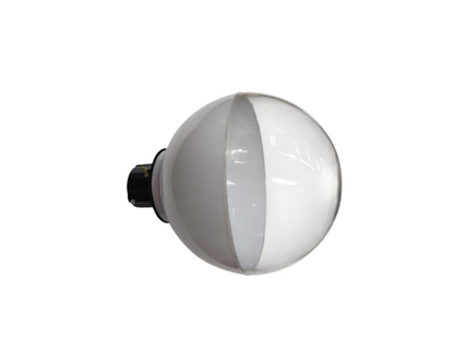 Amco 10 inch acrylic post light globe with clear and white sections for outdoor lighting