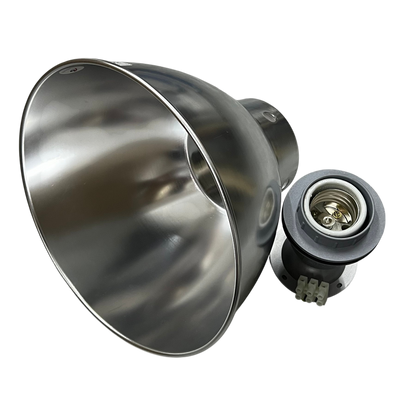 Biglite 10 inch aluminum reflector light with a silver metallic finish for lighting installation and accessories