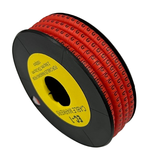 1000pcs Cable Marker Red - G on a spool for organized cable management and identification
