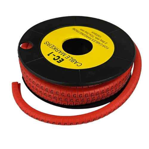 Grippes 1000pcs Cable Marker Red - G on a spool for organized cable management