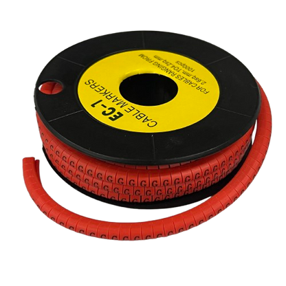 Grippes 1000pcs Cable Marker Red - G on a spool for organized cable management