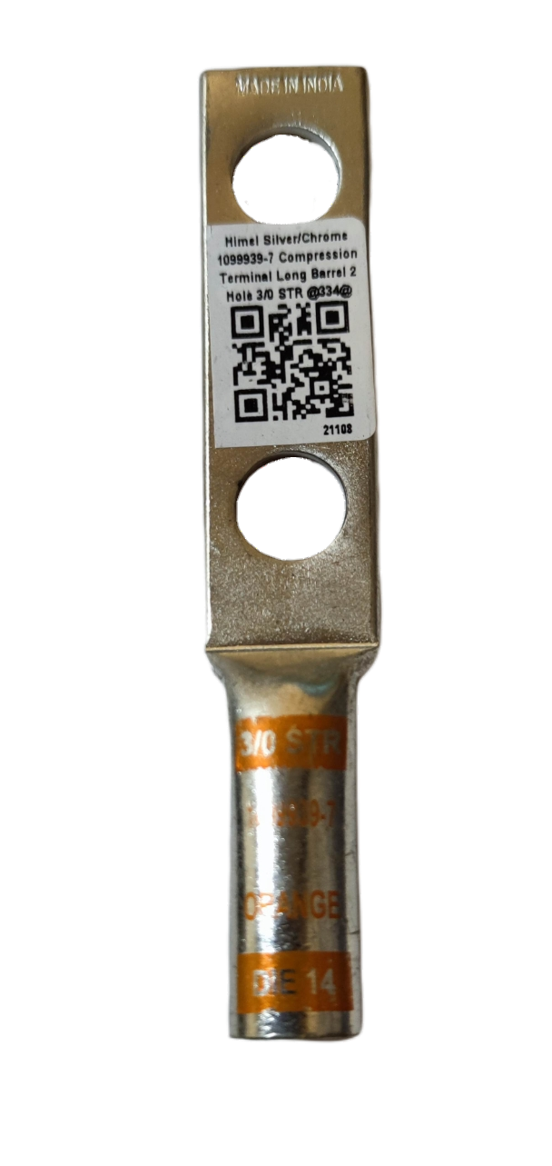 Utilux 1099939-7 Terminal Lugs Compression Type electrical circuitry part with dual holes and metal finish