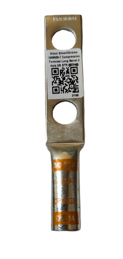 Utilux 1099939-7 Terminal Lugs Compression Type electrical circuitry part with dual holes and metal finish