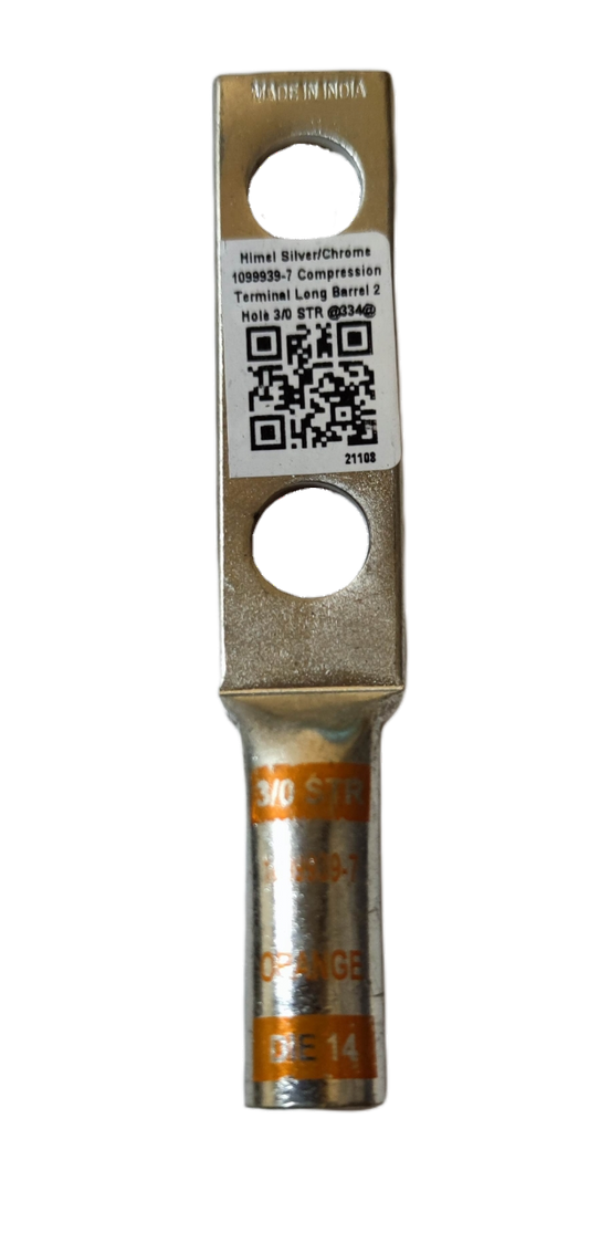Utilux 1099939-7 Terminal Lugs Compression Type electrical circuitry part with dual holes and metal finish