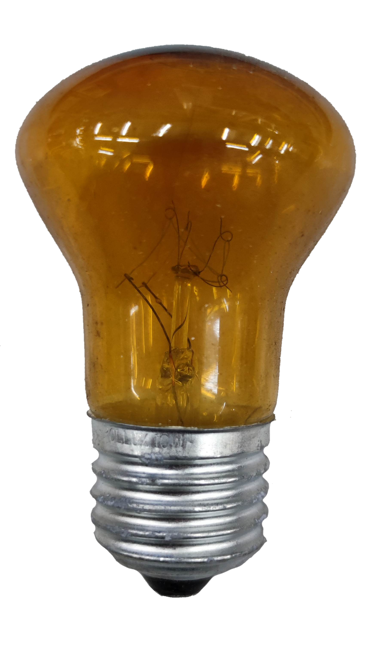 10W colored bulb E27 220V incandescent bulb with amber glass and silver base from China
