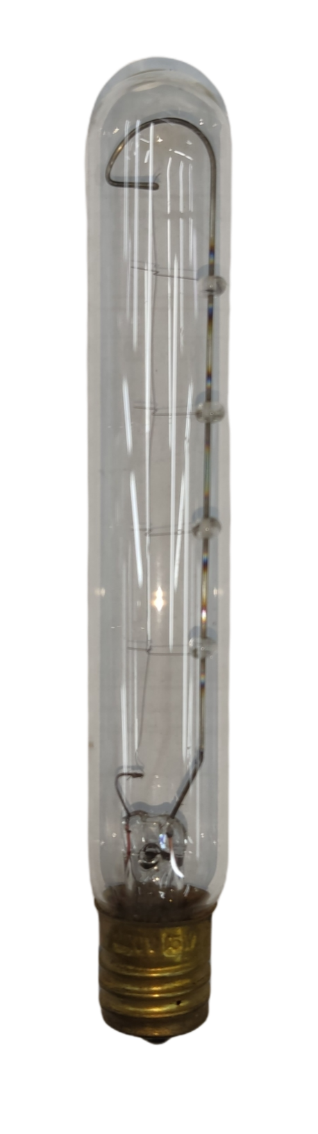 Denko 10W E17 220V Tubular Filament Bulb featuring a clear glass design and vintage style filament