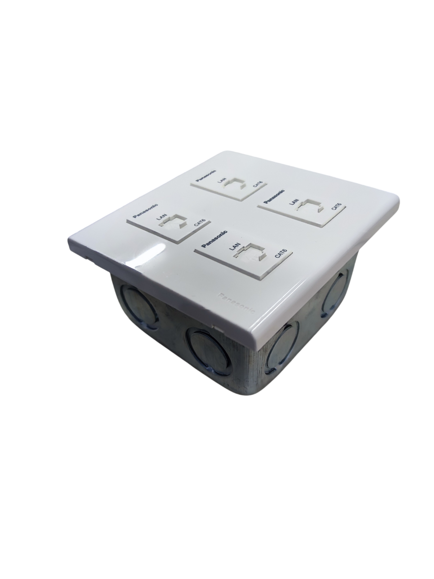 Panasonic 4 Gang CAT6 Data Outlet Wide Series WEG6804+(4XWEG24886)+Utility Box