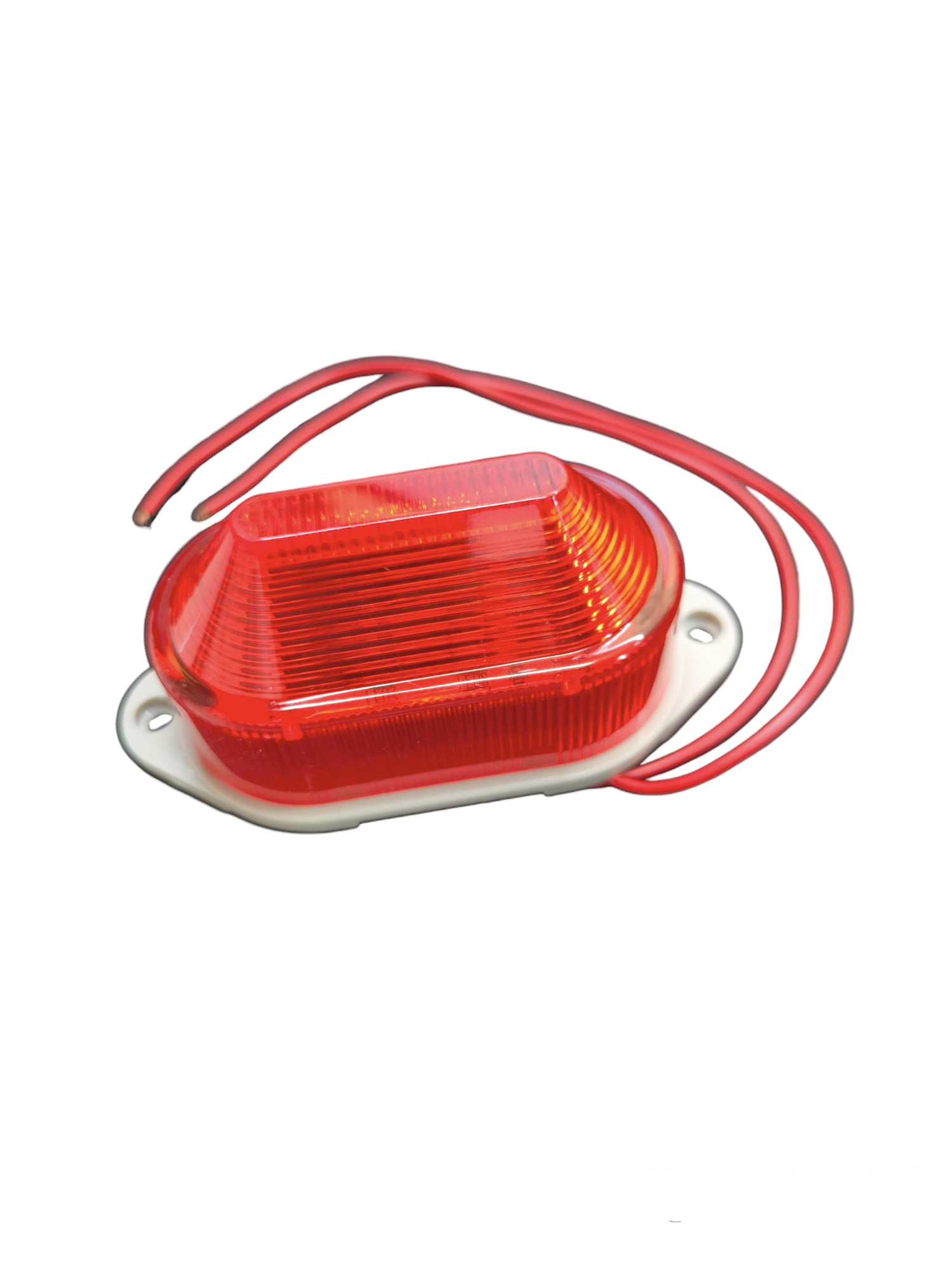 Denko 12V DC blinker warning signal light in red with two connecting wires for safety applications
