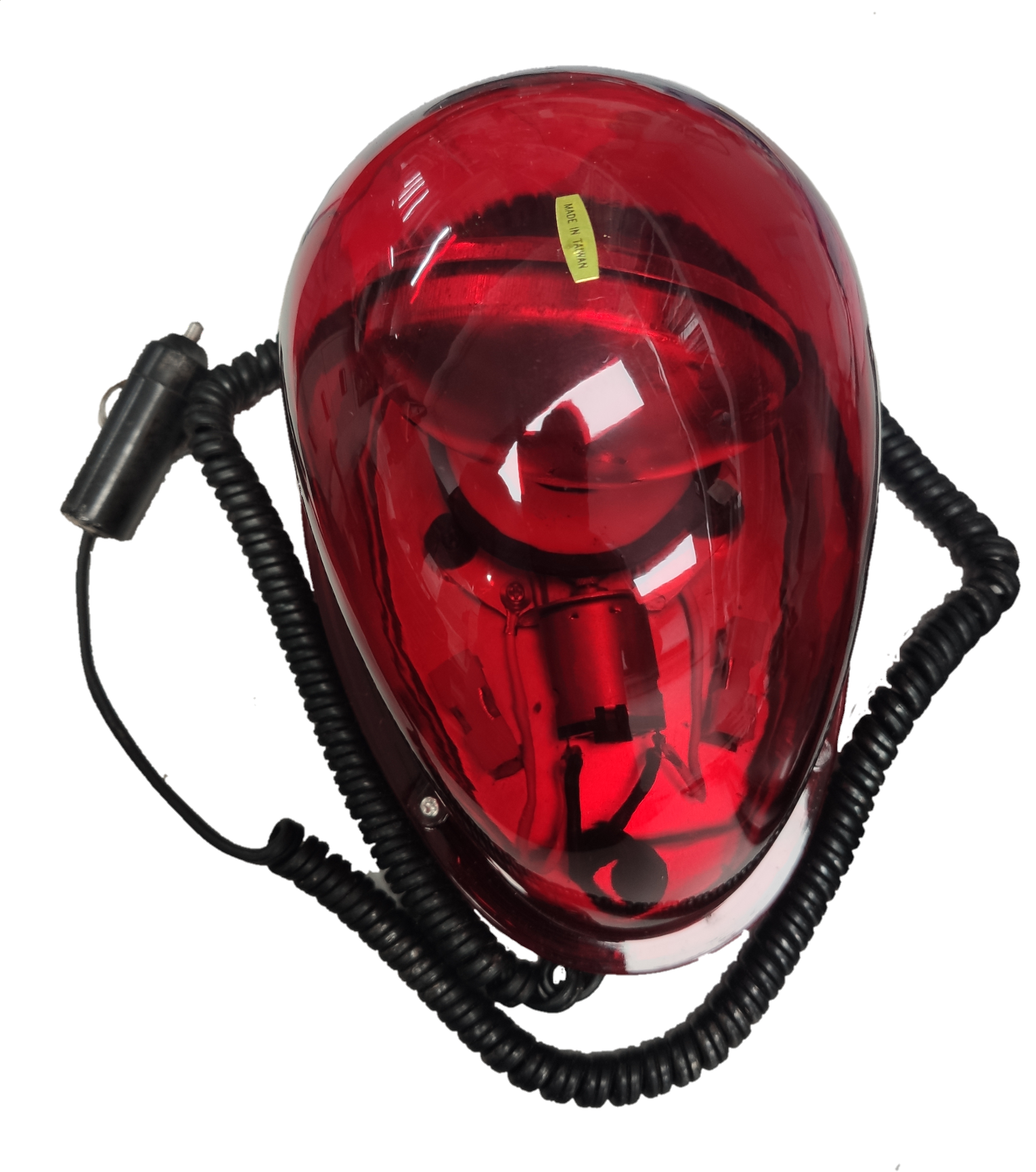 12V red revolving warning light Red with coiled power cord for emergency signal applications
