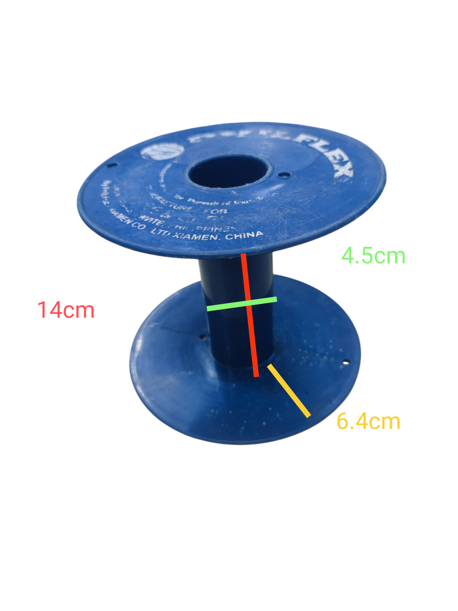 14cm cable storage spool in blue for organizing and managing cables efficiently