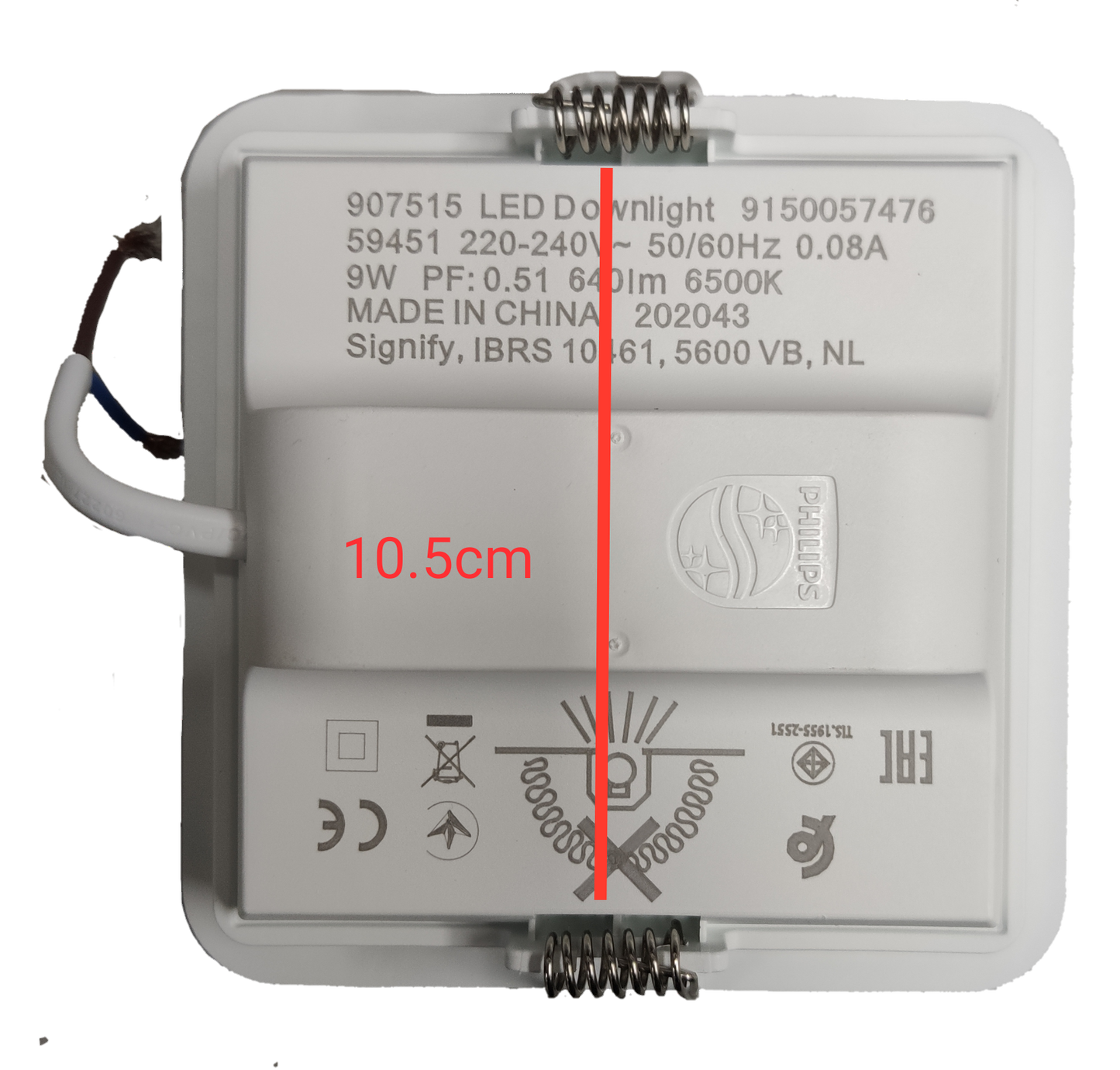 Philips LED Downlight 9W Daylight 220V Square (4.8") Philips Downlight 59451 Meson