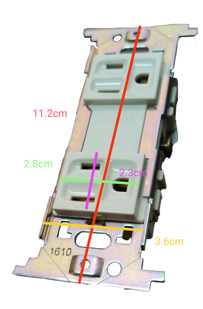 Panasonic Duplex Pin Vertical w/ Ground and Strap 10A 250V, Duplex Flat Pin with Ground 10A 250V