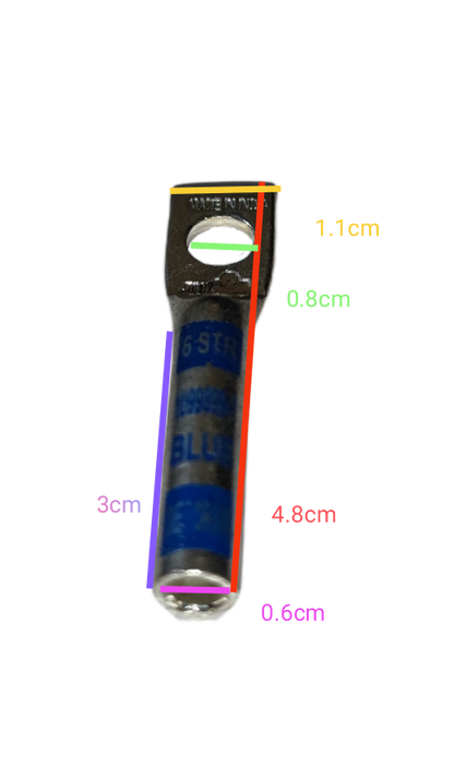Utilux 14mm Wire Size 1099899-1 Terminal Lugs electrical circuitry part with blue insulated body and metal connector