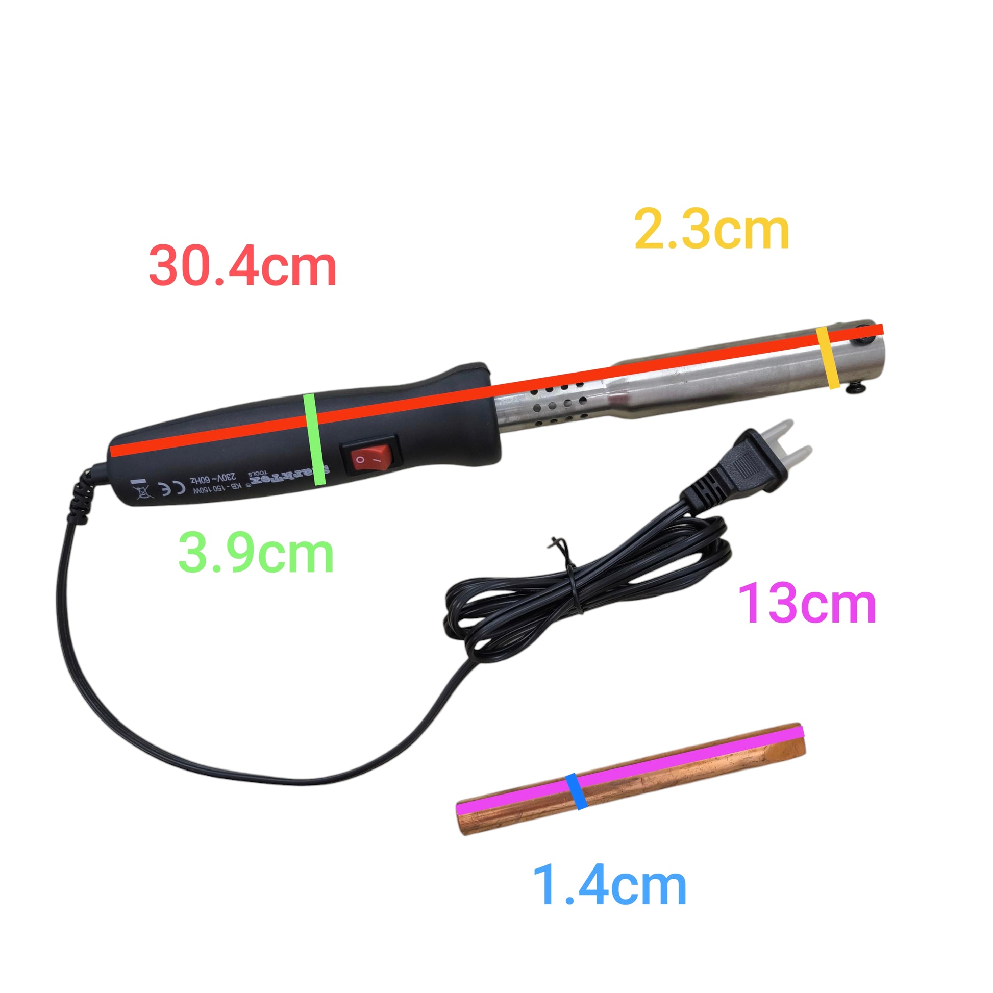 Starktex 150W Soldering Iron 220V with ergonomic handle and detachable copper tip