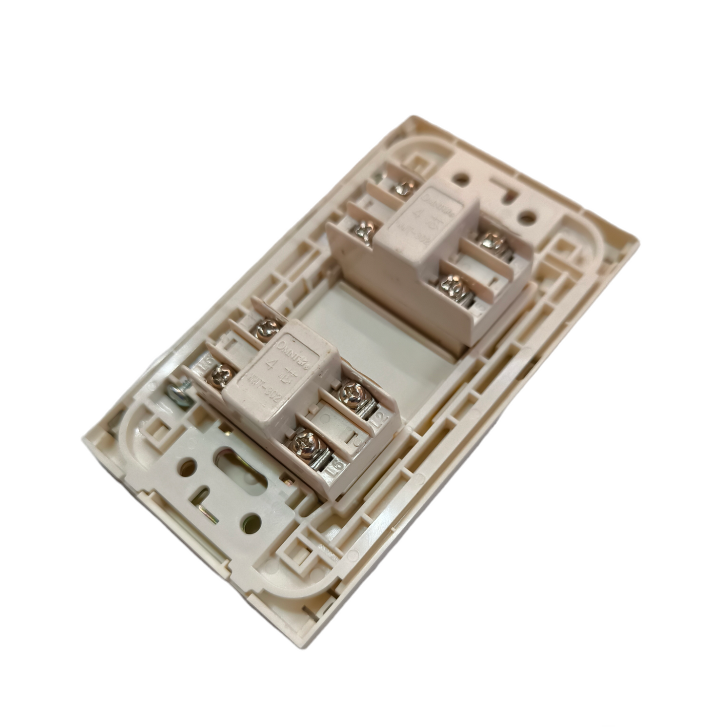 Omni 2 Gang Telephone Outlet with Stainless Plate Cover WWP-112S+(WWT-302x2) Voice Outlet