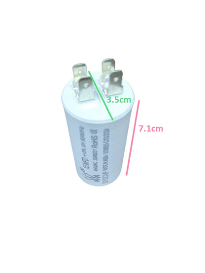 Syscap 15MFD motor running capacitor with three terminals for electrical circuit applications