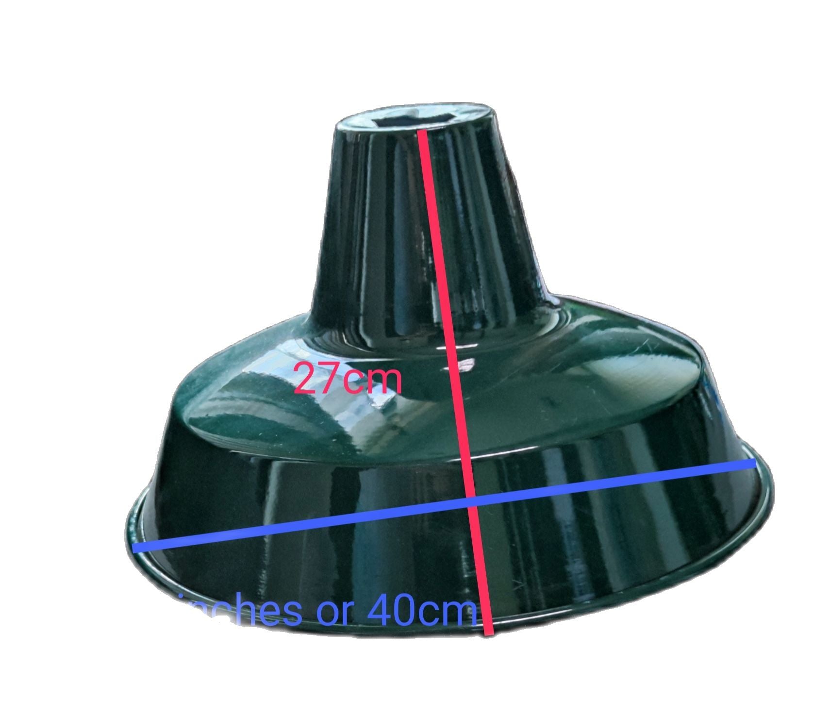 Amco 16 inch lamp cover E27 socket in black with a conical design for lighting installations