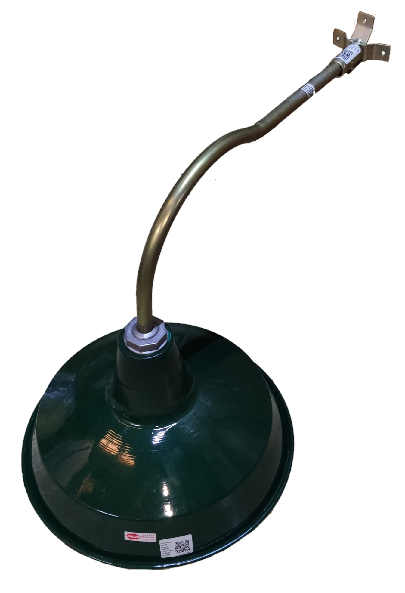 Amco 16 inch lamp cover E27 socket with a curved arm for versatile lighting installation