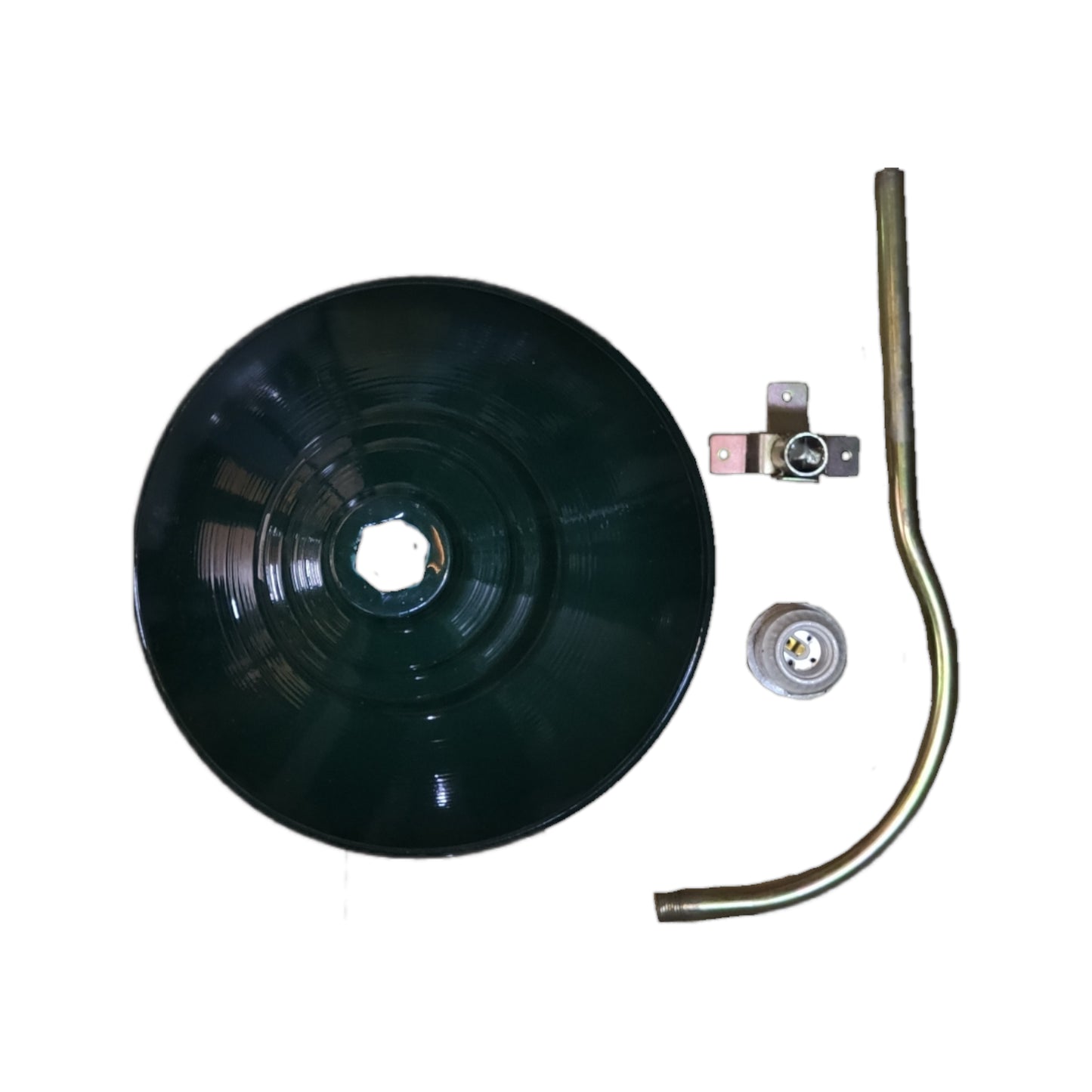 Amco 16 inch lamp cover with E40 socket along with mounting bracket and curved pipe for lighting installation