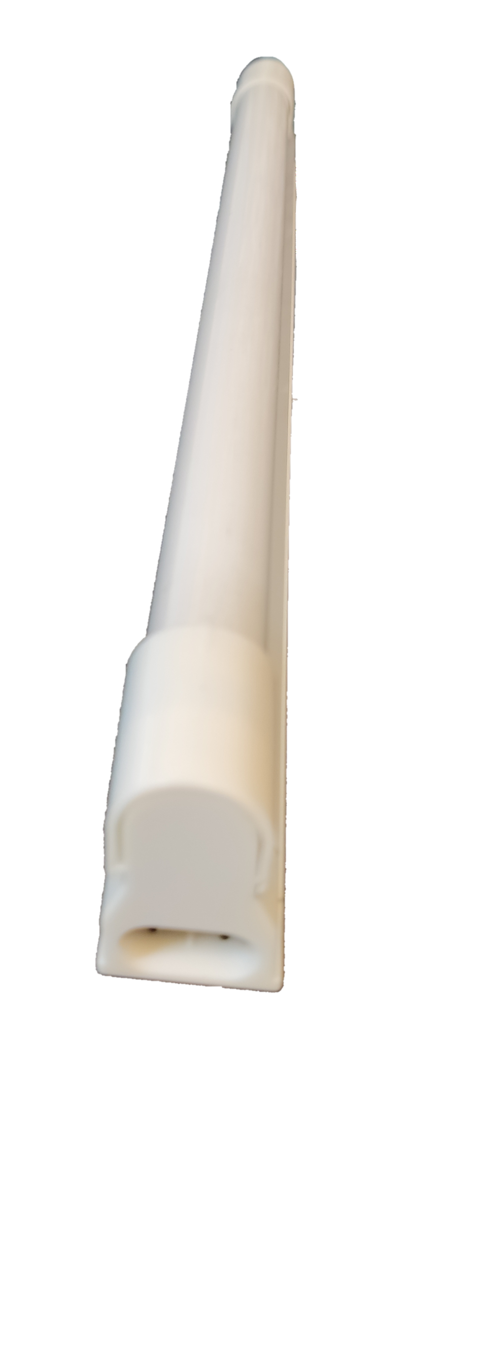 Firefly black light bulb 8W T5 fluorescent tube with fixture white end cap on black background for parties