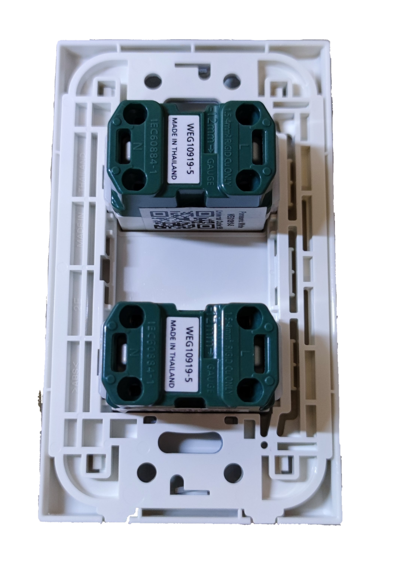 Panasonic 16A 250V double outlet with plate designed for reliable electrical connections