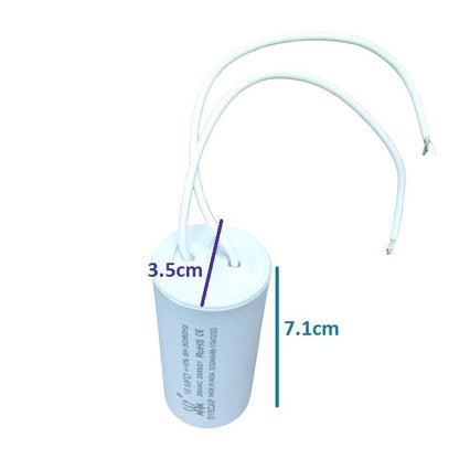 Syscap 16MFD 250V AC Running Capacitor with two wire leads for electrical applications