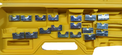 Grippes 16mm to 240mm cable crimping pliers set with multiple metal connectors for various crimping tasks