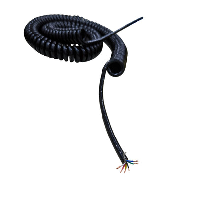 Grippes Coiled Wire 6 Core 0.6mm x 0.30mm AWG 22 Shielded, Spiral Wire Spring Wire (5 Meters Un-Coiled)