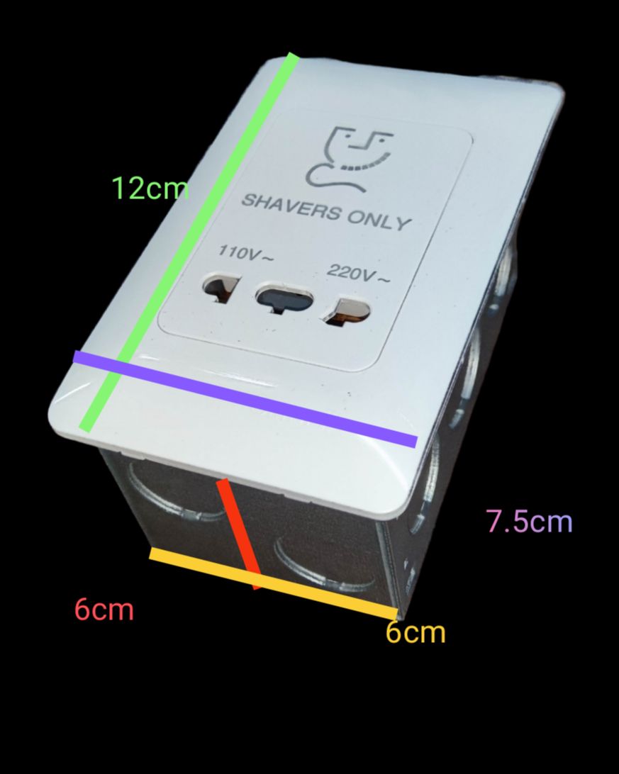 Omni Shaver Receptacle Outlet with Utility Box  68mA 220V 15W, Shaver Outlet 15W 220V with Utility Box
