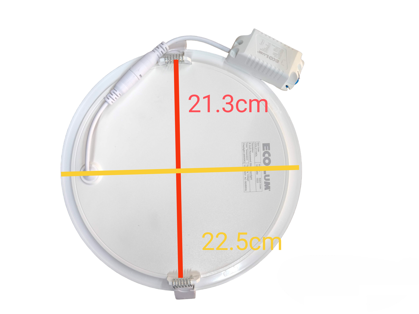 Ecolum 18W LED Downlight Daylight Slim Type 220V Daylight, 8 Inches
