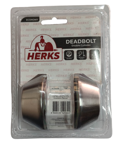 Deadbolt Double Cylinder ( Herks) HL3002SS Chrome