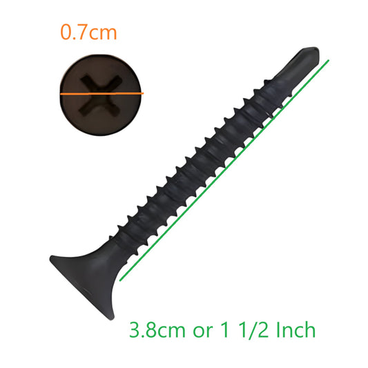 Gypsum Screw for Metal 1 1/2 Inches CAA-GSM-Steel1 1/2 Black Screw for Metal Parring 1Pc