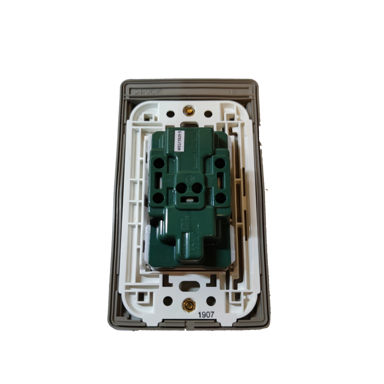 Panasonic Duplex Universal Convenience Outlet with Weatherproof Plate Cover, Weatherproof Duplex Universal Outlet Wide Series, Duplex Receptacle with Ground and Weatherproof Plate Cover WEG15925-5 / WEG7903