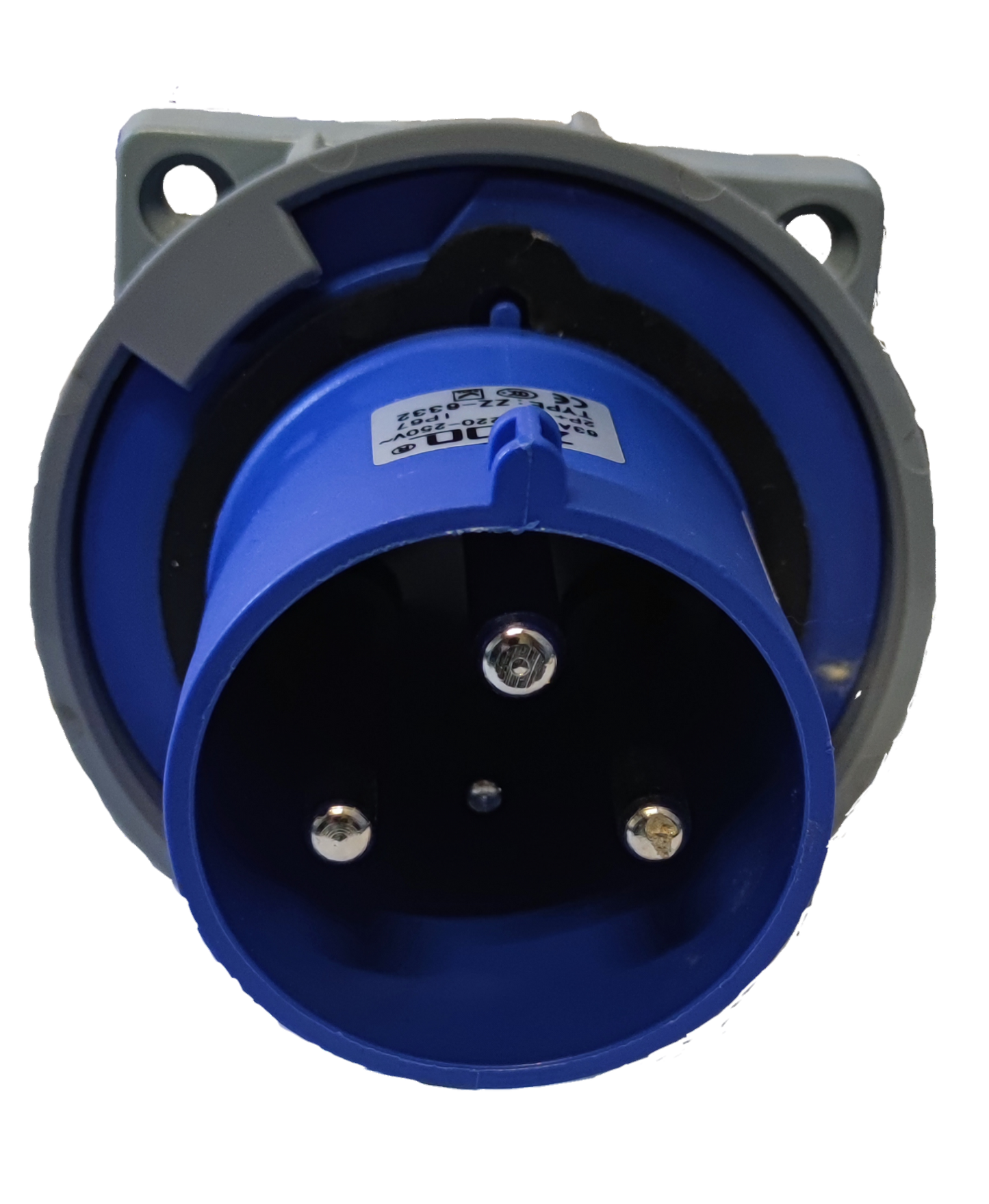 Grippes Industrial Plug 63A-6h 2P+E 220-250V Chassis Type IEC60309 #633