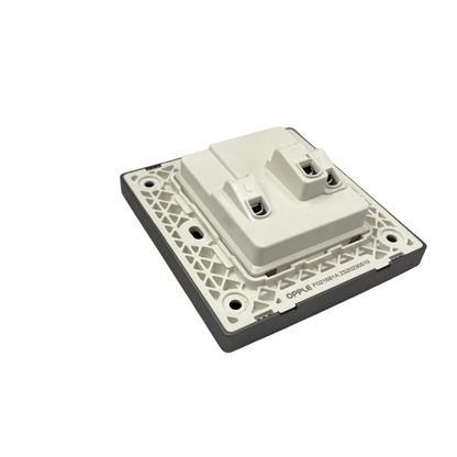 Opple Duplex Universal Outlet with Ground with Switch Control Square Type Gray with Plate Cover 16A 220VF021681A