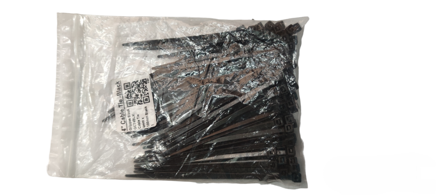 Grippes 4" Cable Tie (100Pcs) Available in Black and White