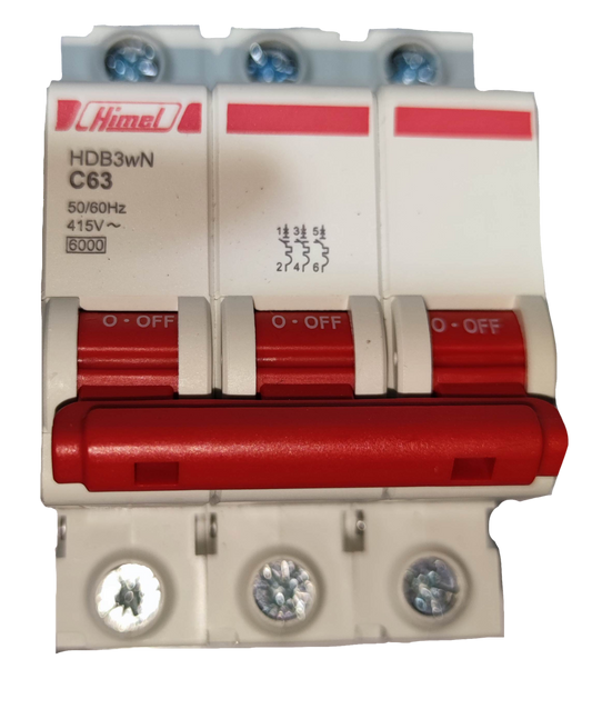 Himel 63A 3 Pole 6 KAIC 220V Miniature Circuit Breaker MCB HDB3wN3PC63