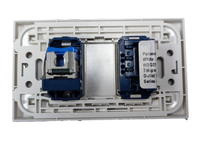 Panasonic LAN Outlet and Telephone Outlet with Plate,  Data Outlet CAT6 and Telephone Outlet with Plate Wide Series, Data and Voice with Plate WEG2164 / WEG24886 / WEG6802W-1