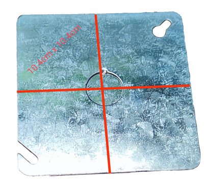 Royu 1mm Thickness AWG 18 Junction Box Cover with hole and red grid markings for precise measurements