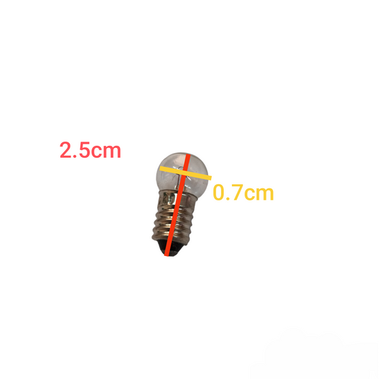 1W E10 indicator bulb with dimensions 2.5cm height and 0.7cm diameter for various lighting applications