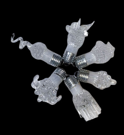 Set of decorative 1W multi-color flashing LED light E27 220V with unique shaped designs for festive occasions