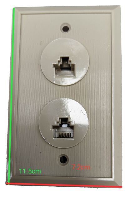 2 Gang LAN Outlet RJ45 with Plate Cover featuring dual ports for network connectivity and easy installation