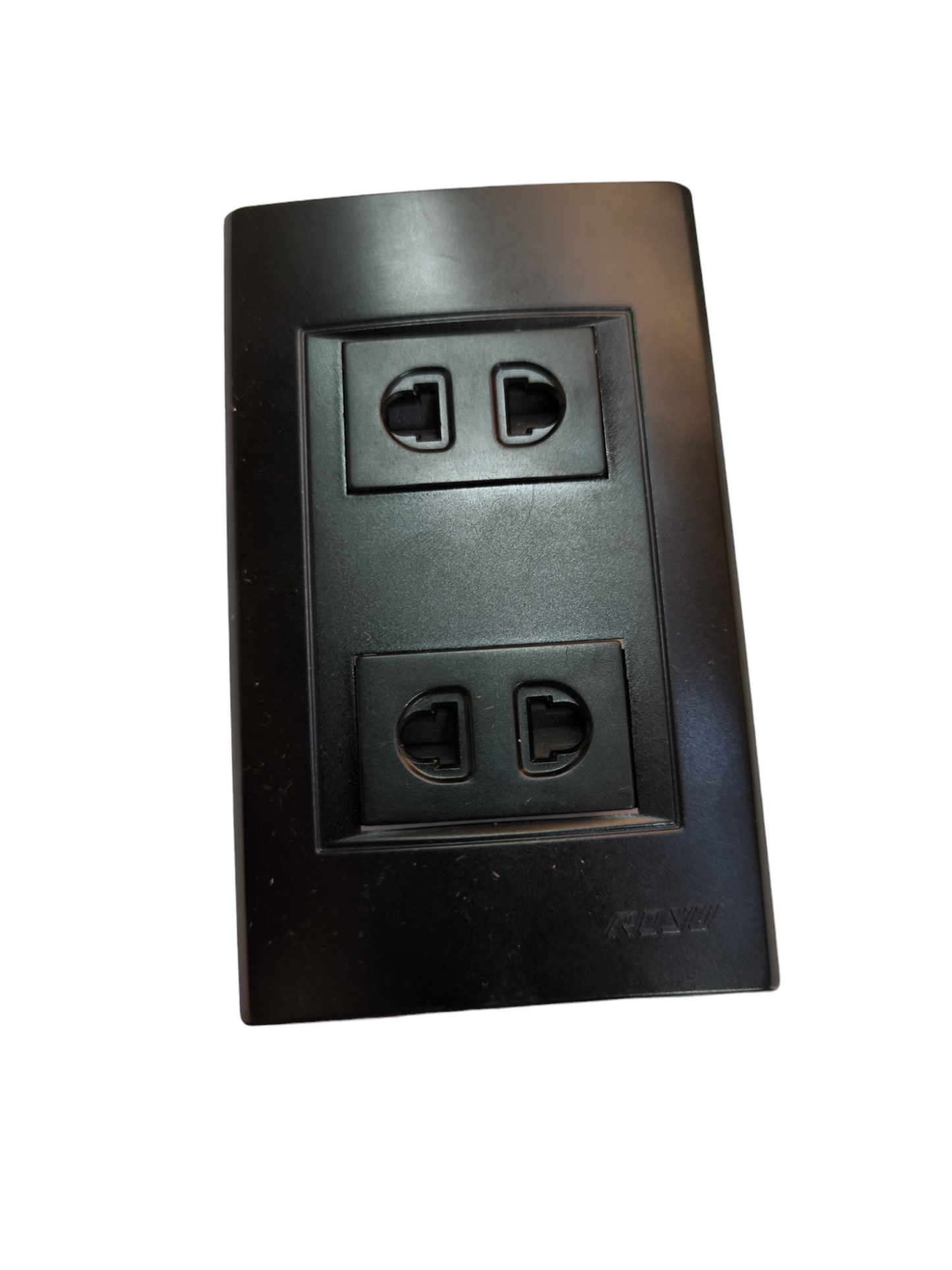 Royu black 2 Gang Universal Outlet 10A 250V power point with two double sockets