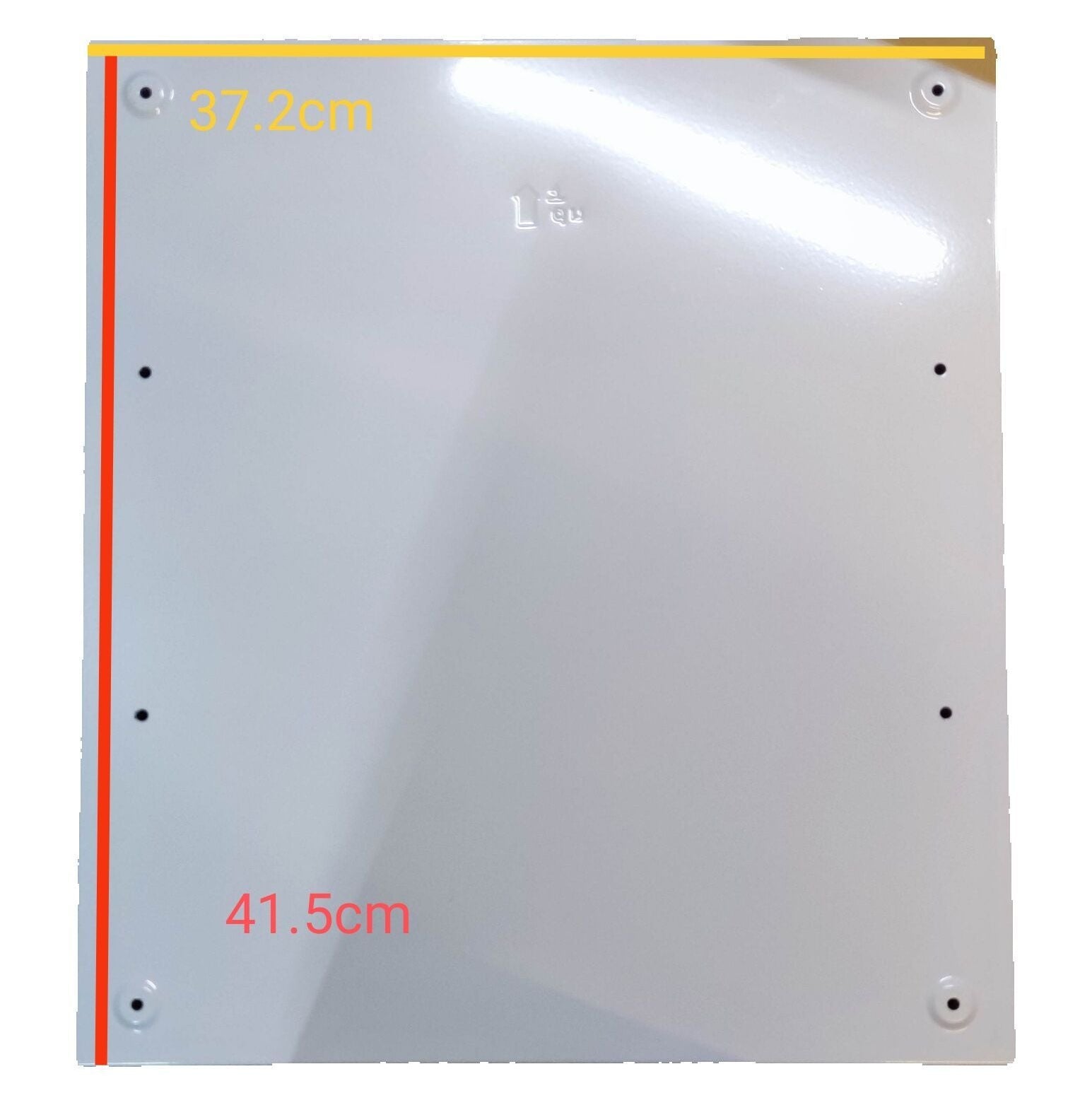 White electrical enclosure for 2 pole 17 branch MCB panel with dimensions 37.2cm by 41.5cm