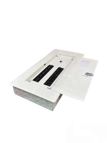 Koten and GE 2 pole main panel board 12 branches electrical circuitry part with open white metal cover