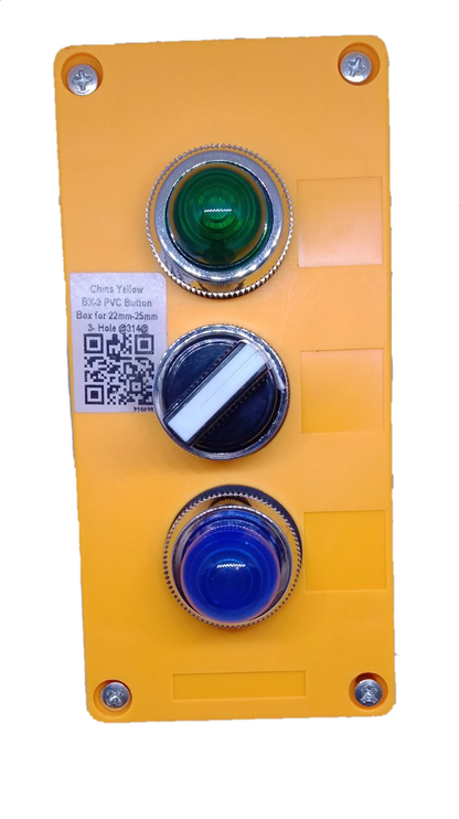 Auspicious 2 position selector switch with pilot lamp mounted on yellow panel for power control